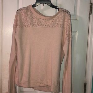 Pink lace sweater